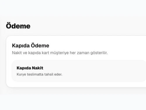 Demo Kebap yönetim panelinde kapıda ödeme seçenekleri