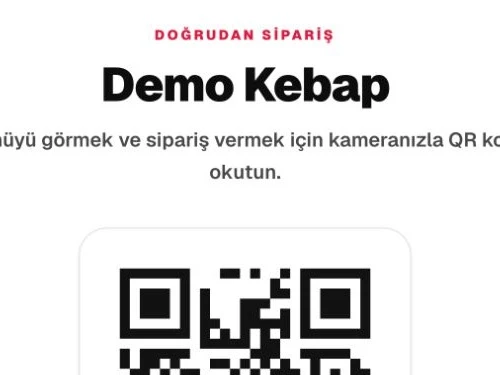 Demo Kebap için oluşturulmuş sipariş QR kodu